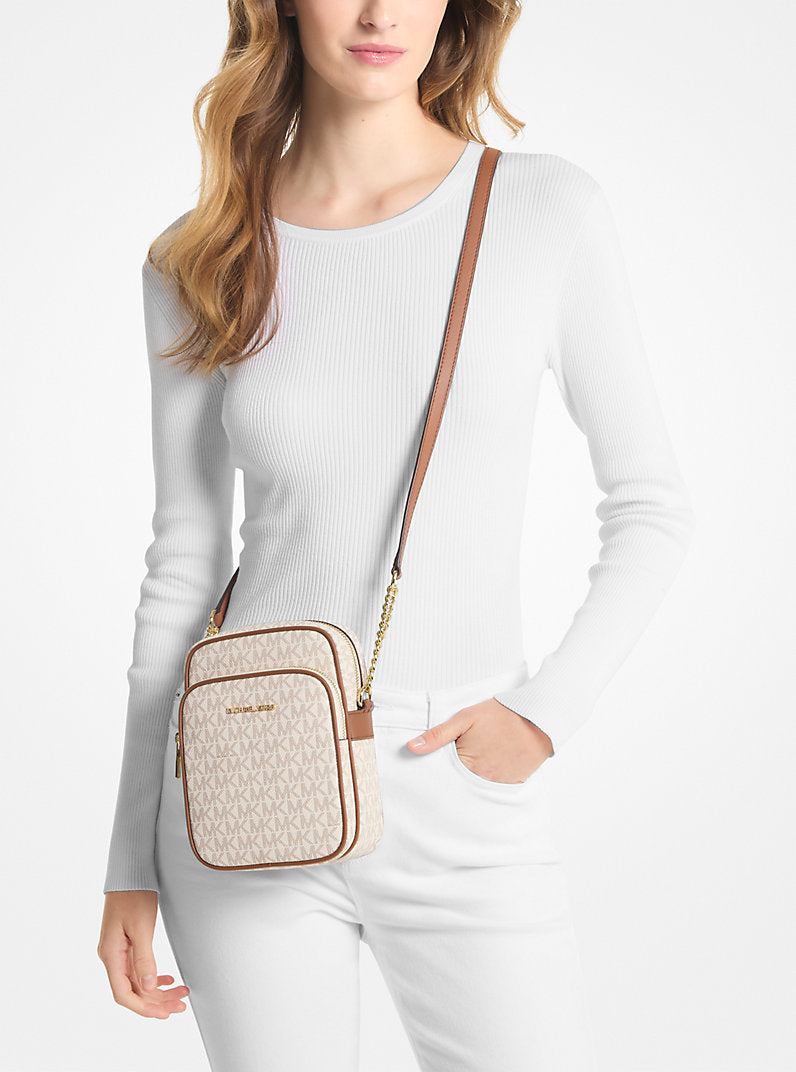 [INCOMING ETA 30 DAYS] Michael Kors Jet Set Travel Medium Logo Crossbody Bag in Signature Vanilla (35F1GTVC2B)