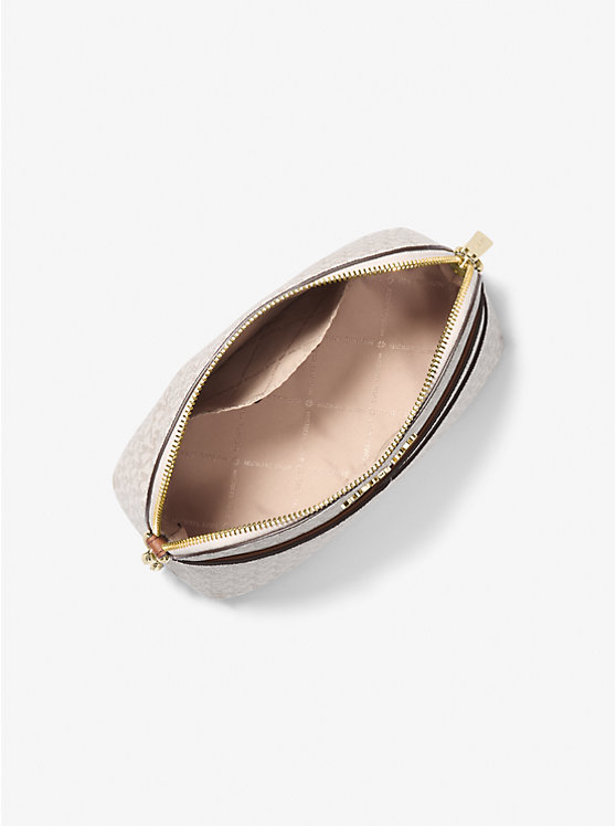 [INCOMING ETA 30 DAYS] Michael Kors Jet Set Travel Medium Dome X-Cross Crossbody Bag In Signature Vanilla (35F1GTVC6B)