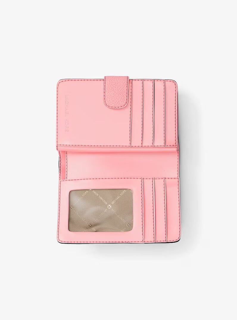 [INCOMING ETA 30 DAYS] Michael Kors Jet Set Travel Medium Wallet With Two Folds And Embossed Logo in Carnation (35S6GTVF6V)
