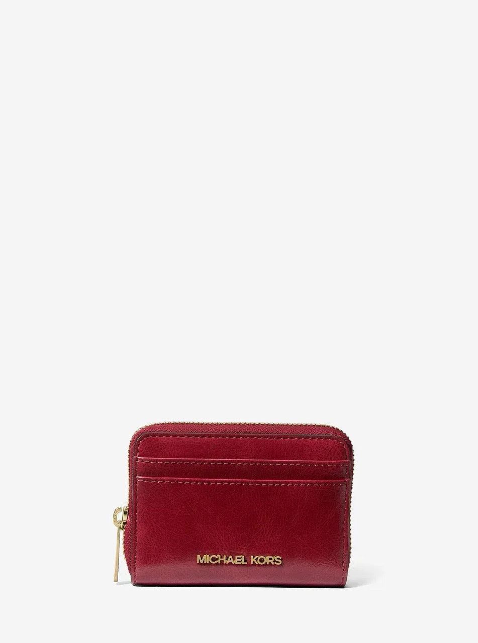 [WEB EXCLUSIVE][READY STOCK MY] Michael Kors Jet Set Travel Medium Zip Around Card Case in Cherry (35F5GTVD6Y)