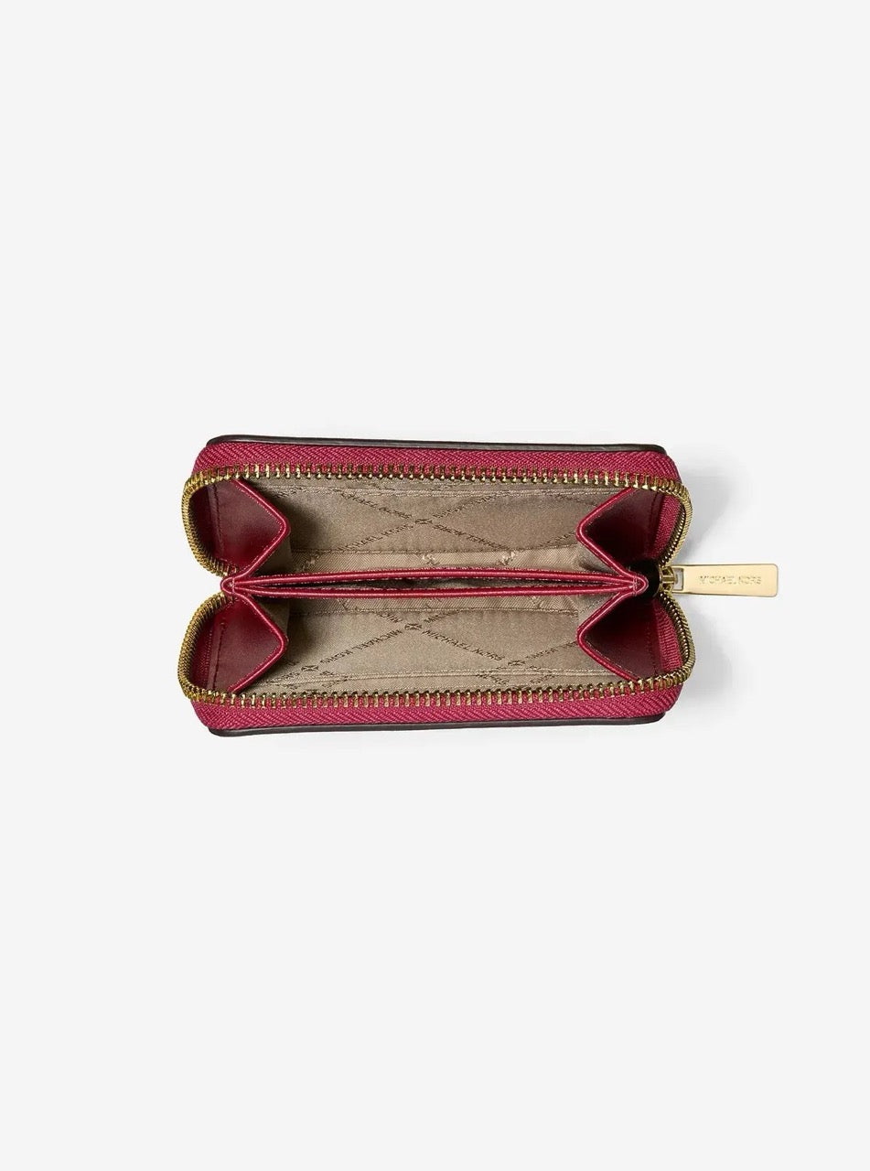[WEB EXCLUSIVE][READY STOCK MY] Michael Kors Jet Set Travel Medium Zip Around Card Case in Cherry (35F5GTVD6Y)