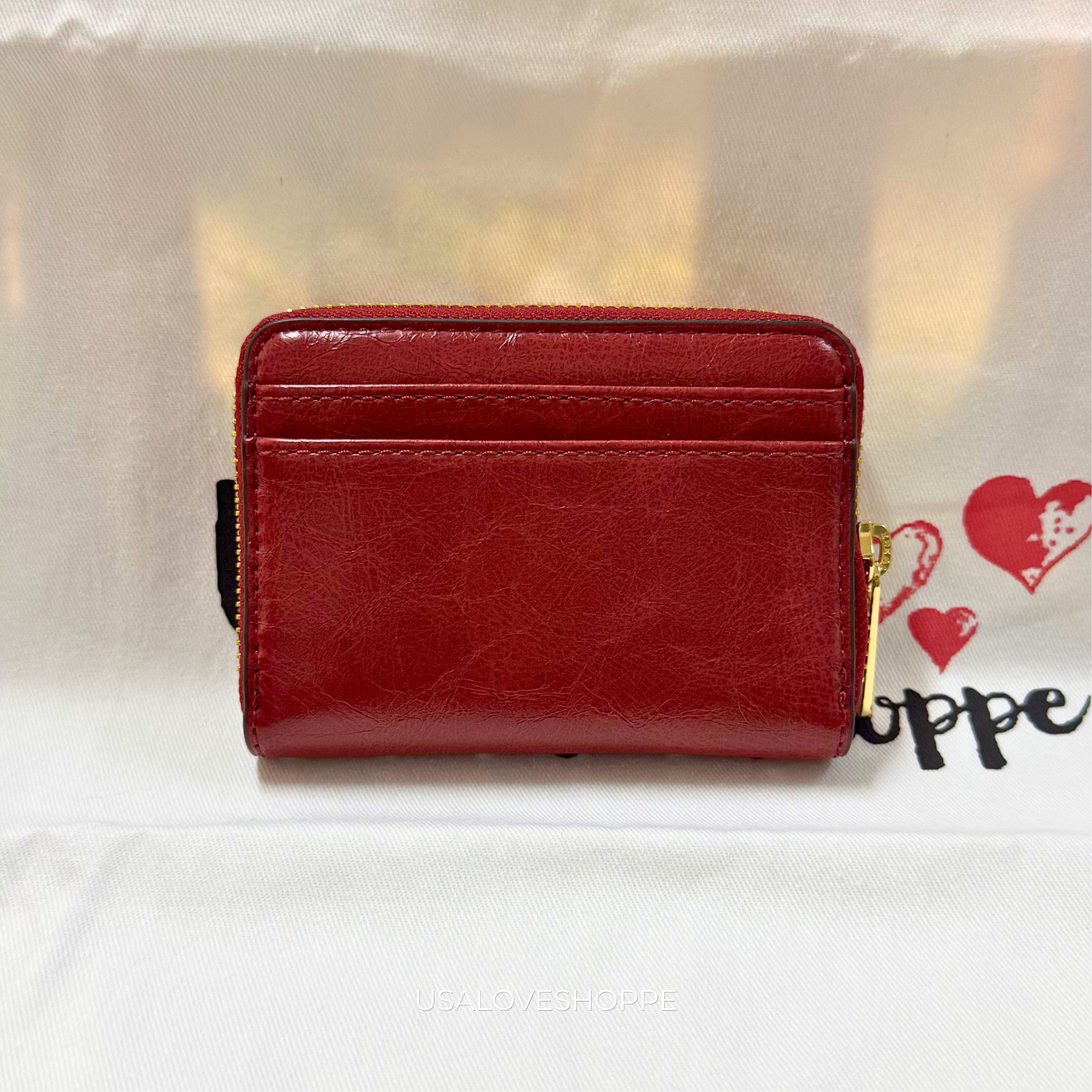[READY STOCK MY] Michael Kors Jet Set Travel Medium Zip Around Card Case in Cherry (35F5GTVD6Y)