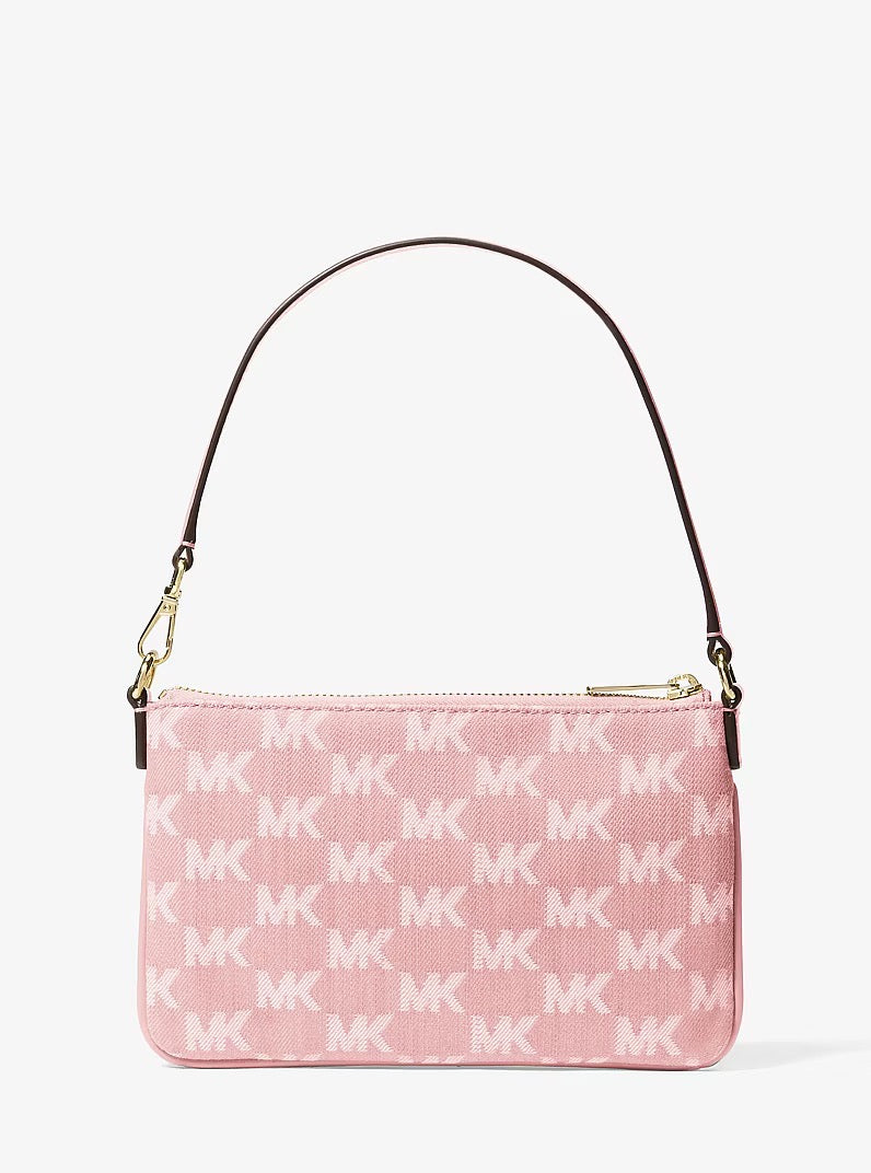 [INCOMING ETA 30 DAYS] Michael Kors Jet Set Travel Small Logo Jacquard Denim Wristlet in Powder Blush (35S6GTVW1J)