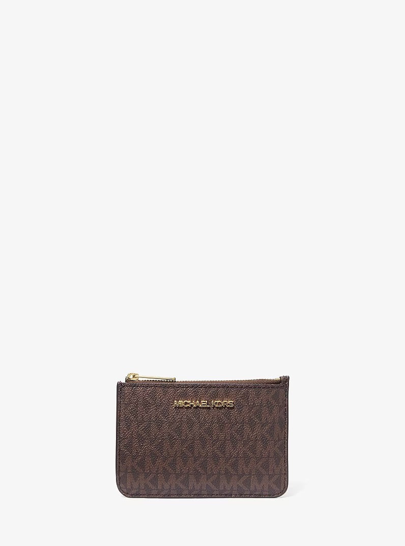 [WEB EXCLUSIVE][INCOMING ETA 30 DAYS] Michael Kors Jet Set Travel Small Signature Logo Coin Purse in Signature Brown (35H9GTVP1B)