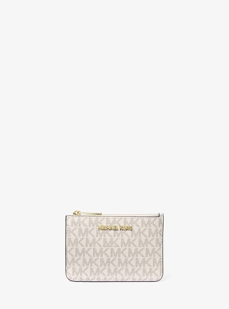 [WEB EXCLUSIVE][INCOMING ETA 30 DAYS] Michael Kors Jet Set Travel Small Top Zip Coinpouch with ID in Signature Vanilla (35H9GTVP1B)
