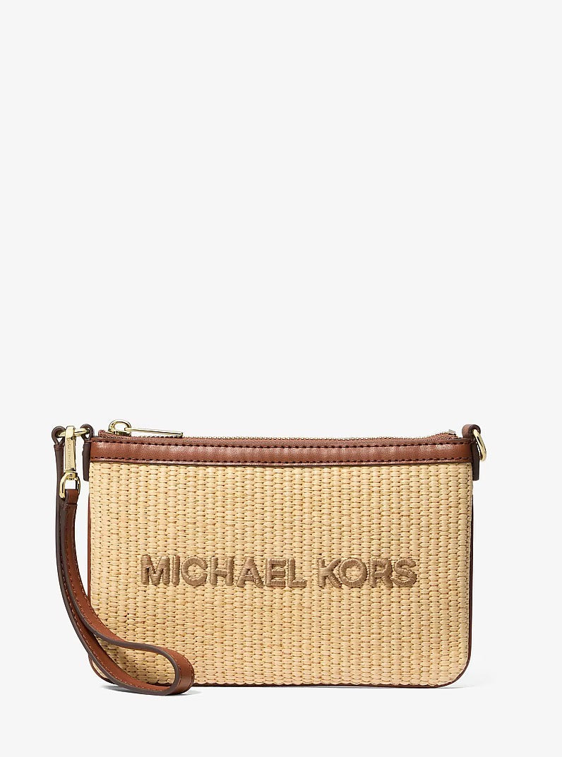 [INCOMING ETA 30 DAYS] Michael Kors Jet Set Travel Small Woven Wrist Bag in Luggage (35S6GTVW5W)
