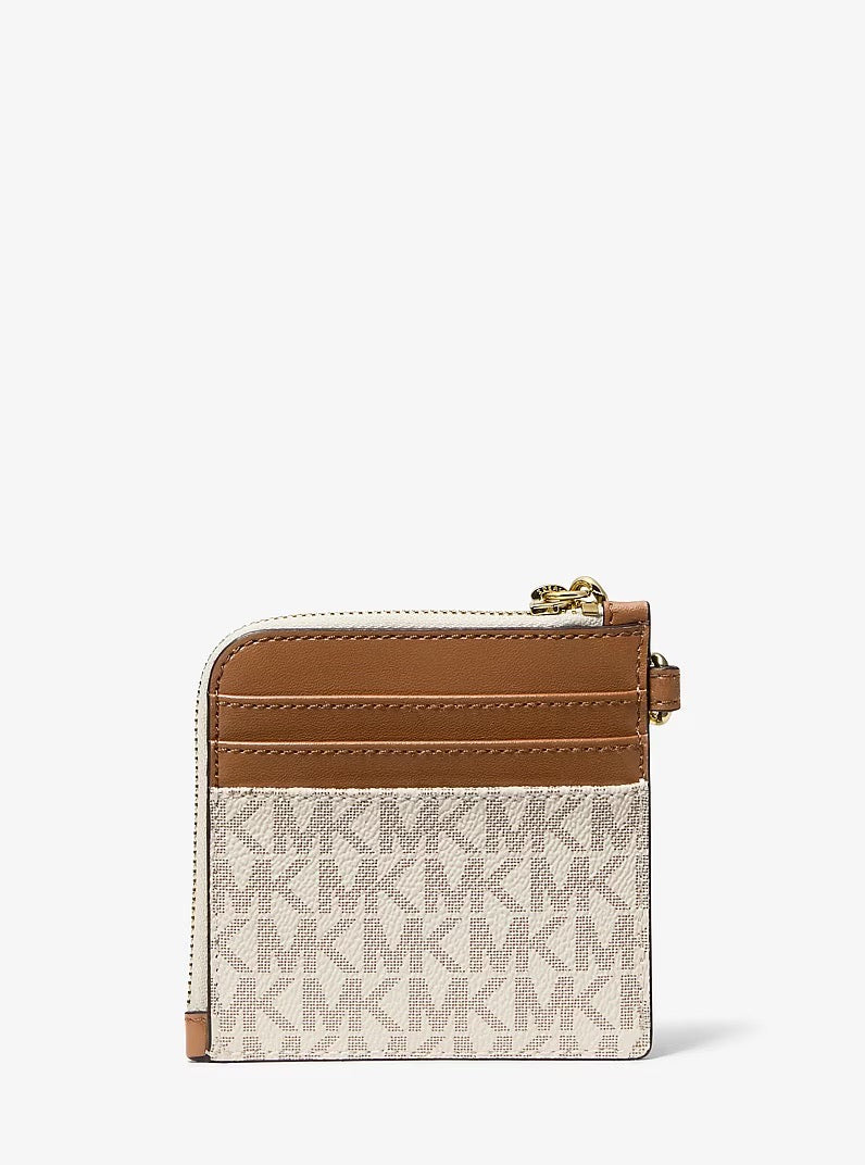 [READY STOCK MY] Michael Kors Jet Set Travel Wallet with Chain And Logo in Signature Vanilla (35S6GTVC6B)