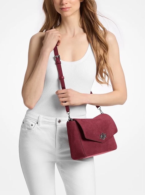 [LIVE ITEM][INCOMING ETA 30 DAYS] Michael Kors Kacey Large Convertible Shoulder Bag in BORDEAUX (35F6S5KL3S)