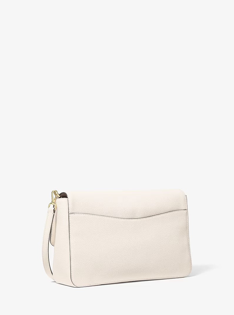 [LIVE ITEM][INCOMING ETA 30 DAYS] Michael Kors Kacey large convertible shoulder bag in grained leather in Light Cream (35F6G5KL3L)