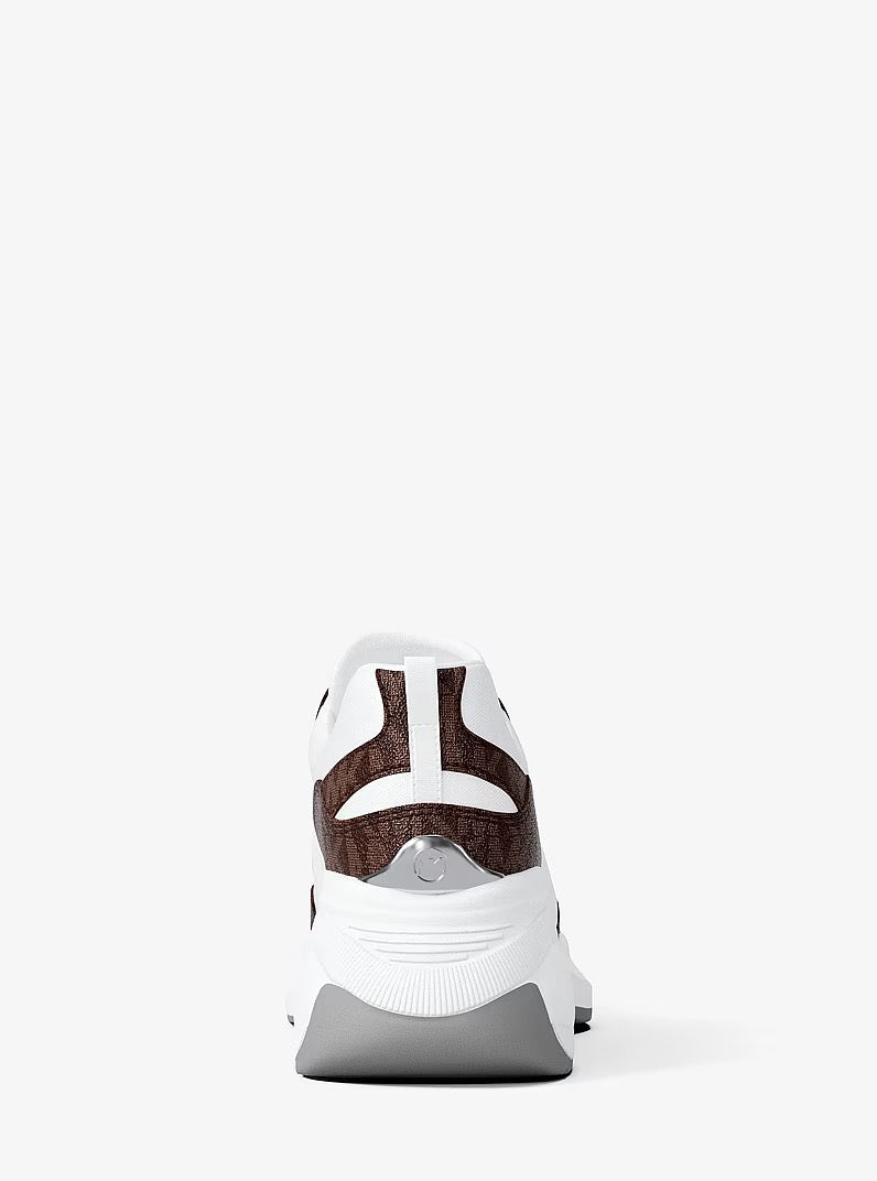 [WEB EXCLUSIVE][FK][INCOMING ETA 30 DAYS] Michael Kors Kaia Signature Logo Trainer in White Brown (49F6KAFS1B)