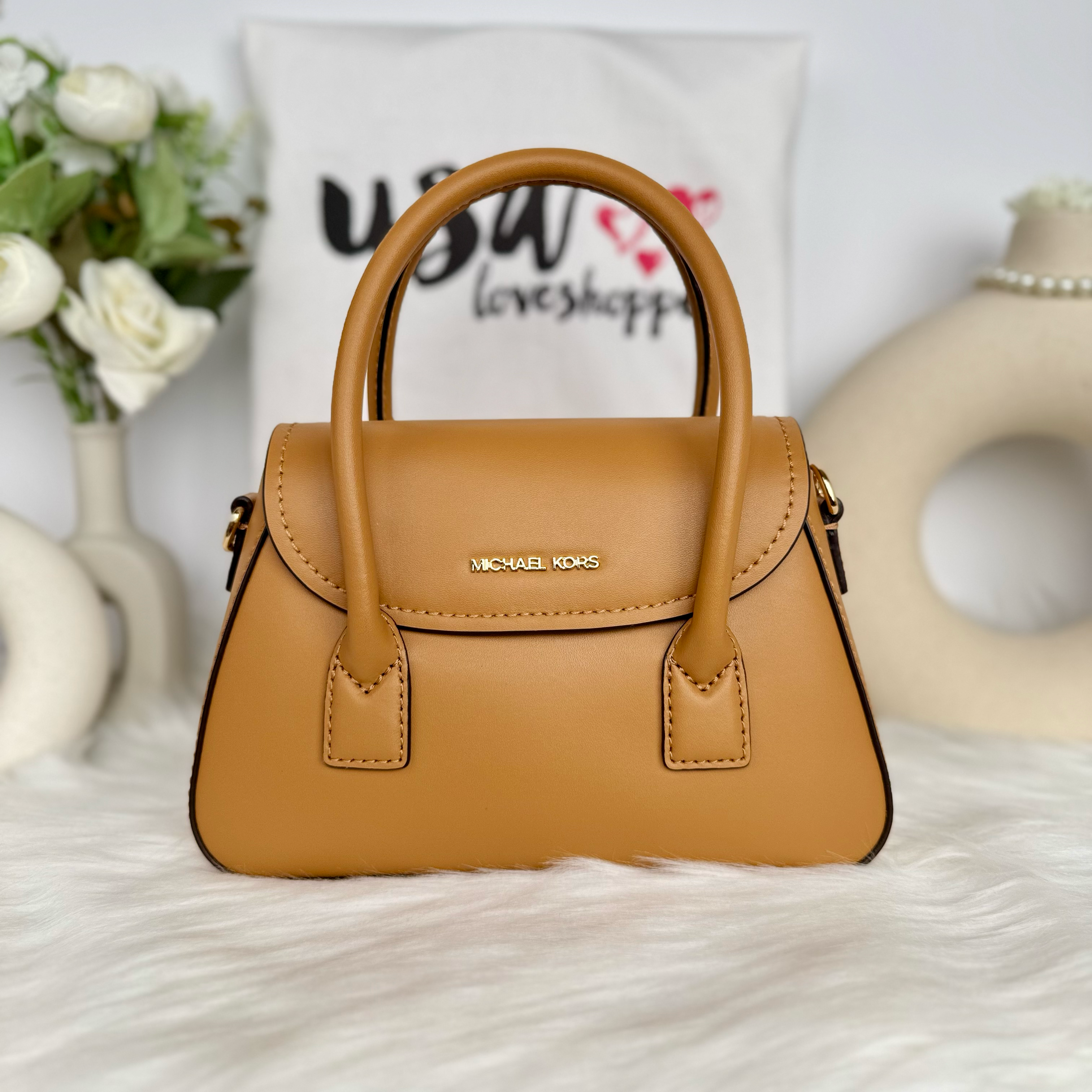 Michael Kors Katya Small Satchel Crossbody in Deer (35F4G30C5L)