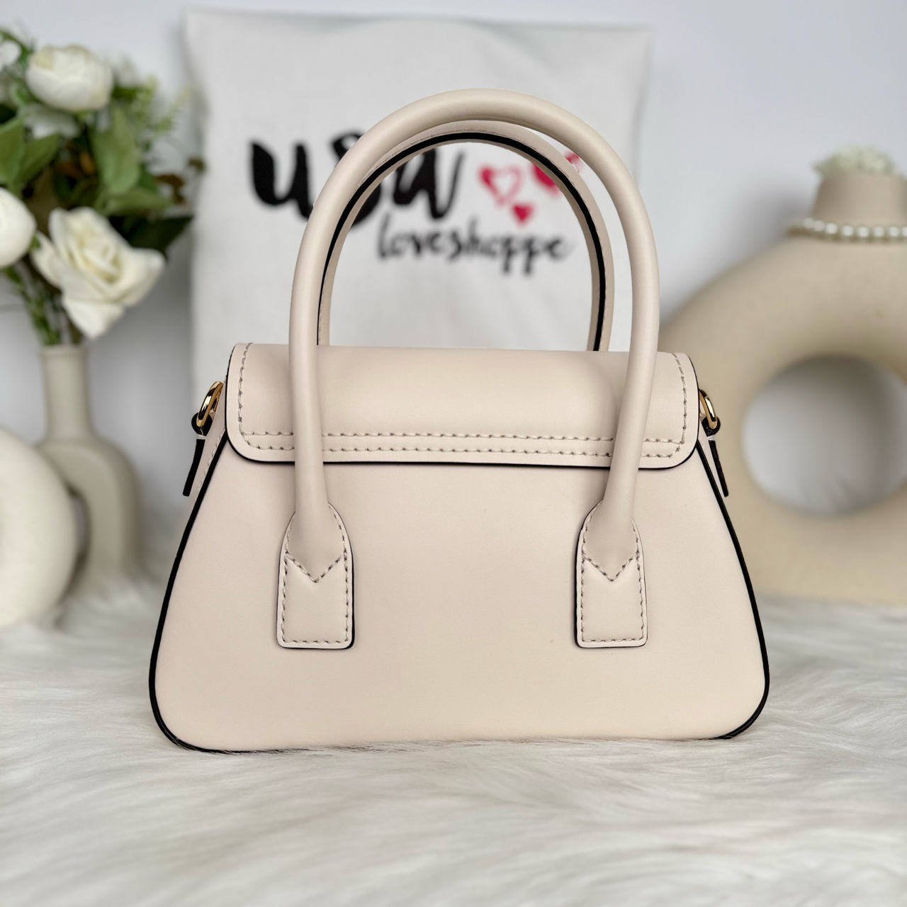 Michael Kors Katya Small Satchel Crossbody in Light Cream (35F4G30C5L)