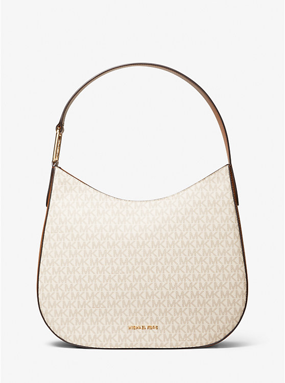 [READY STOCK MY] Michael Kors Kensington Large TZ Hobo Shoulder in Signature Vanilla/Acorn (30S4G8KL9B)