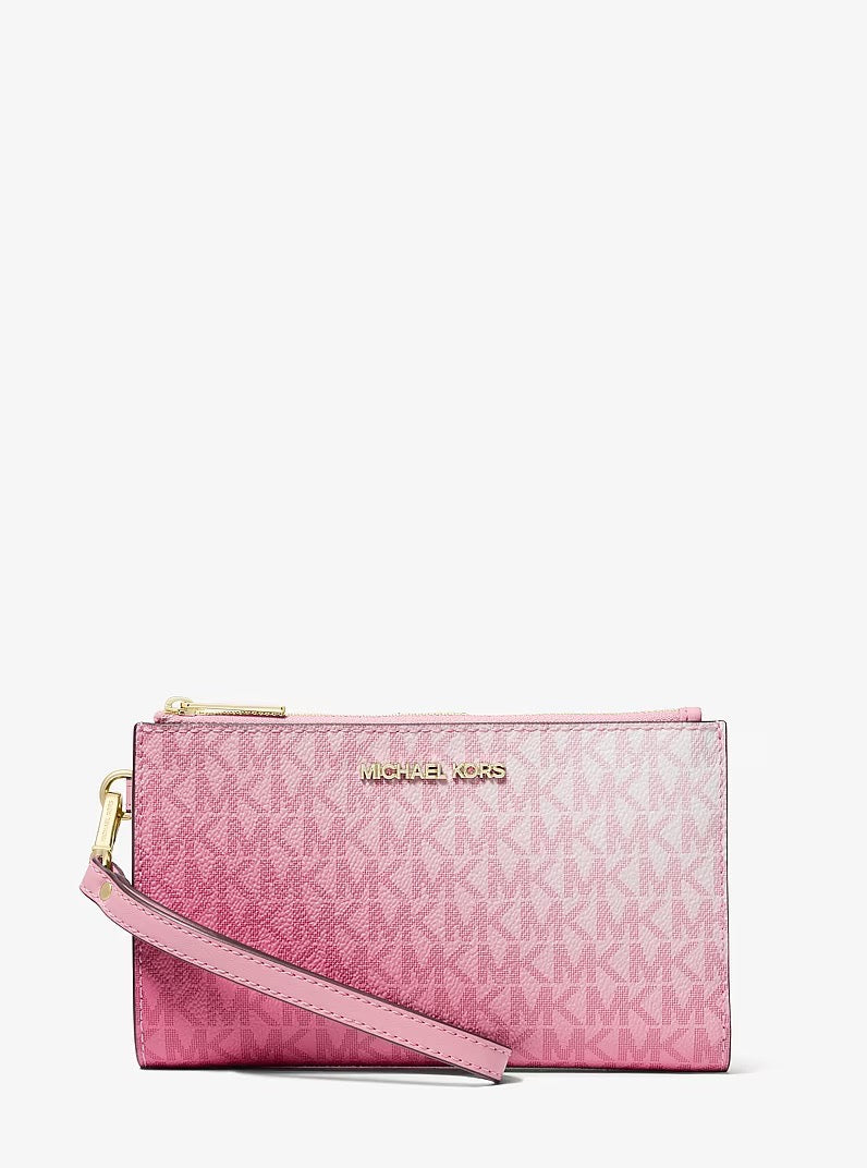 [READY STOCK MY] Michael Kors Large Jet Set Ombré Wristlet Bag With Brand Logo in Carnation (35R6GTVW3B)