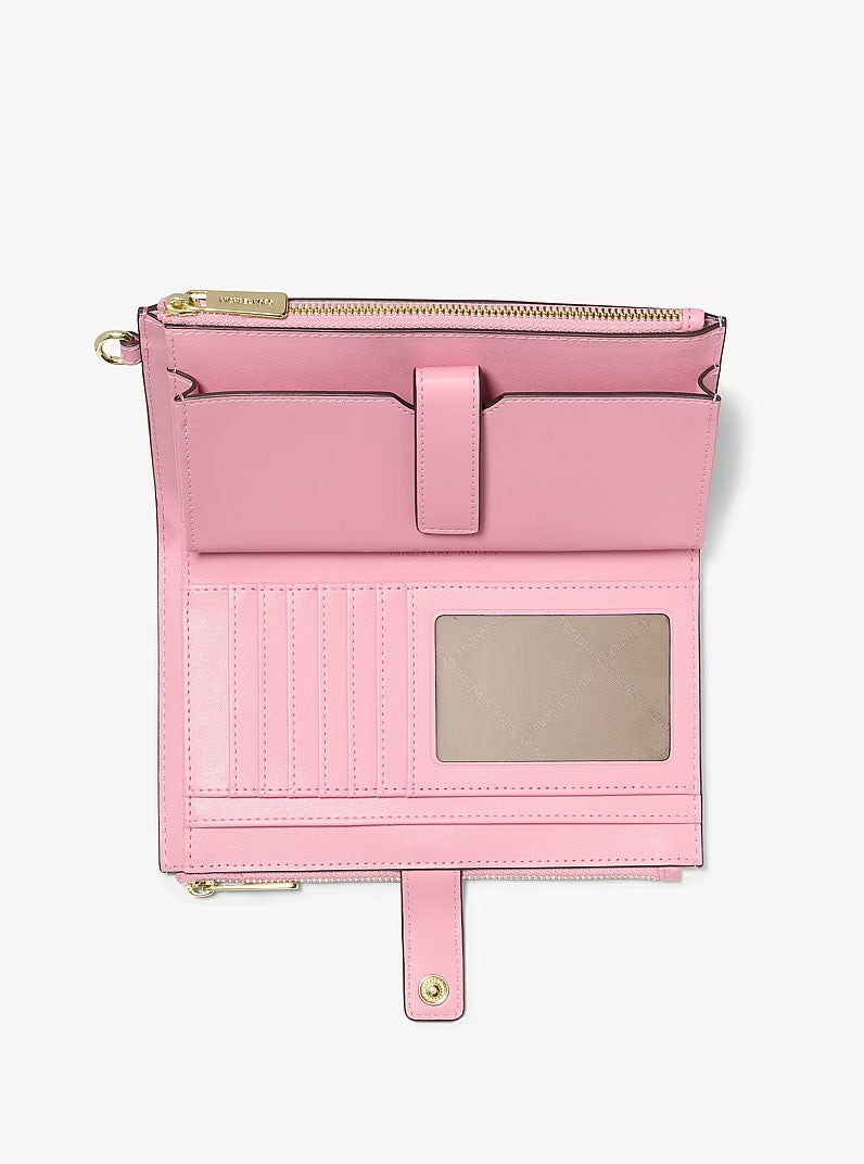 [READY STOCK MY] Michael Kors Large Jet Set Ombré Wristlet Bag With Brand Logo in Carnation (35R6GTVW3B)