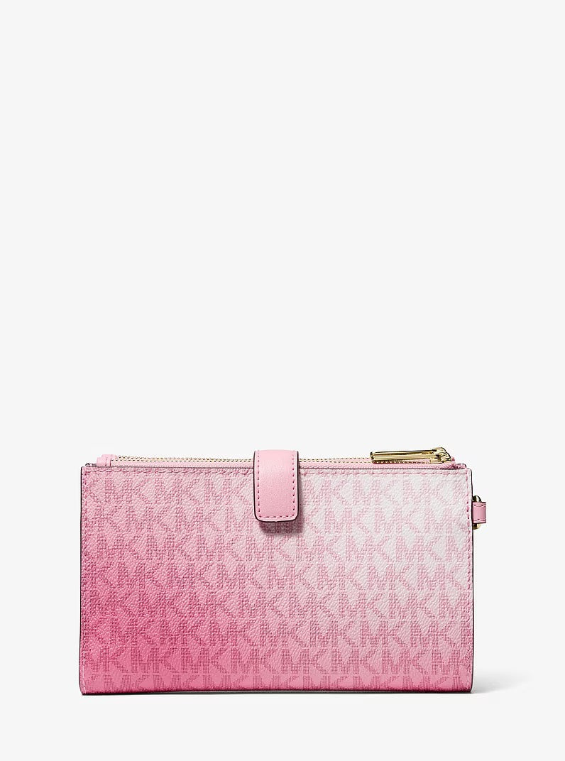 [READY STOCK MY] Michael Kors Large Jet Set Ombré Wristlet Bag With Brand Logo in Carnation (35R6GTVW3B)