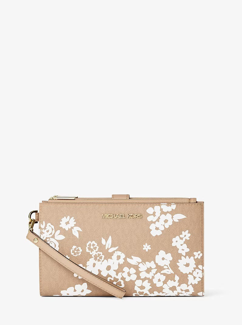 [INCOMING ETA 30 DAYS] Michael Kors Large Jet Set Travel Wristlet Bag With Printed Logo in Camel (35S6GTVW9V)