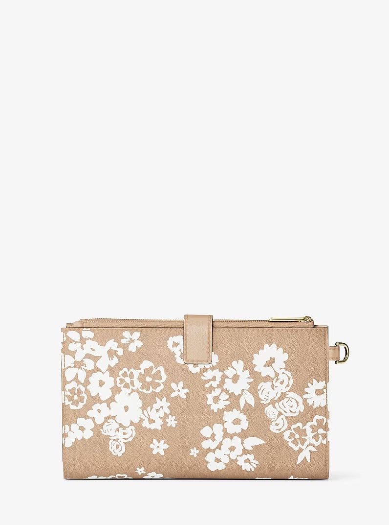 [INCOMING ETA 30 DAYS] Michael Kors Large Jet Set Travel Wristlet Bag With Printed Logo in Camel (35S6GTVW9V)