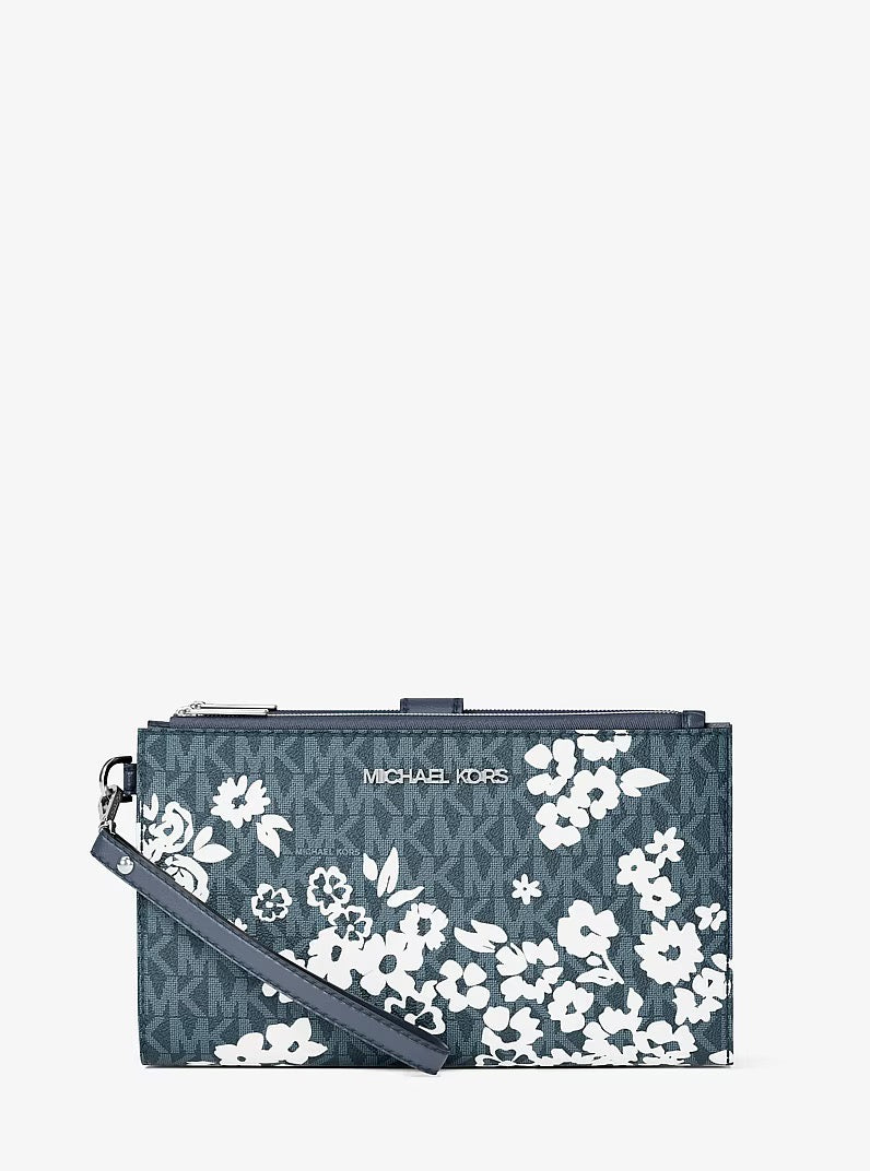 [INCOMING ETA 30 DAYS] Michael Kors Large Jet Set Travel Wristlet Bag With Printed Logo in Navy (35S6STVW9V)
