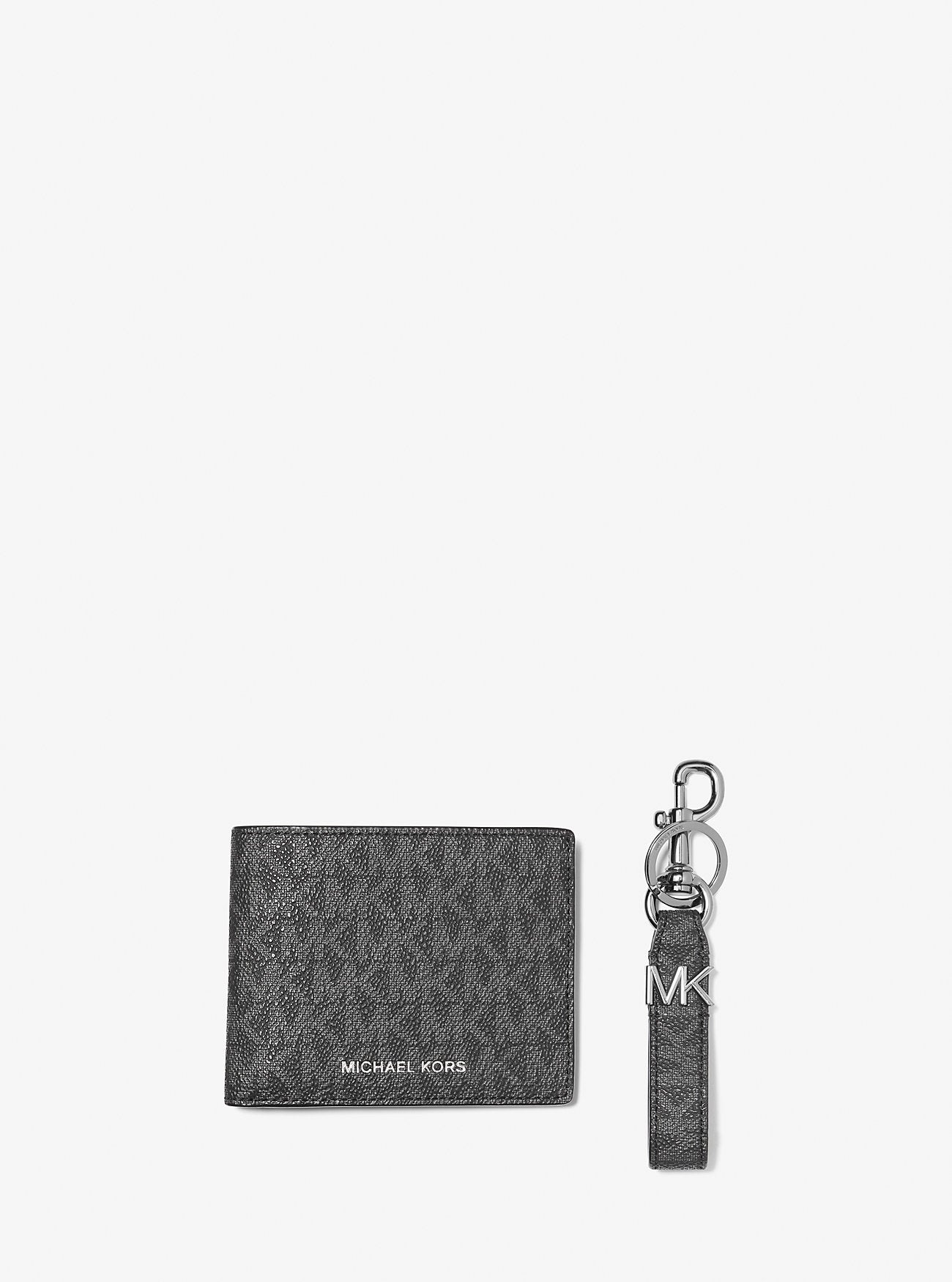 [INCOMING ETA 30 DAYS] Michael Kors Logo Wallet and Key Chain Gift Set in Signature Black (36T4LGFF1B)