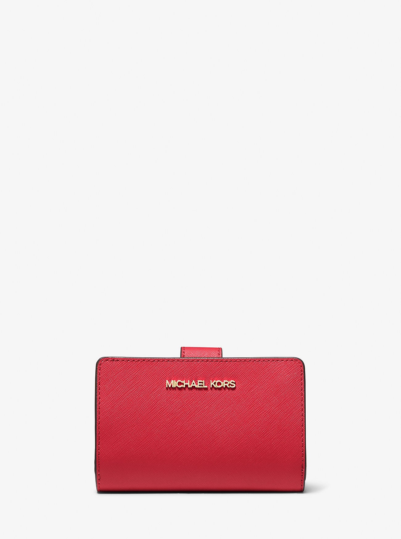 [READY STOCK MY] Michael Kors Medium Crossgrain Leather Wallet in Bright Red (35F7GTVF2L)