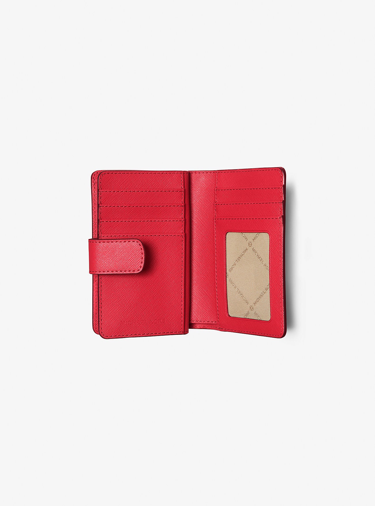[READY STOCK MY] Michael Kors Medium Crossgrain Leather Wallet in Bright Red (35F7GTVF2L)