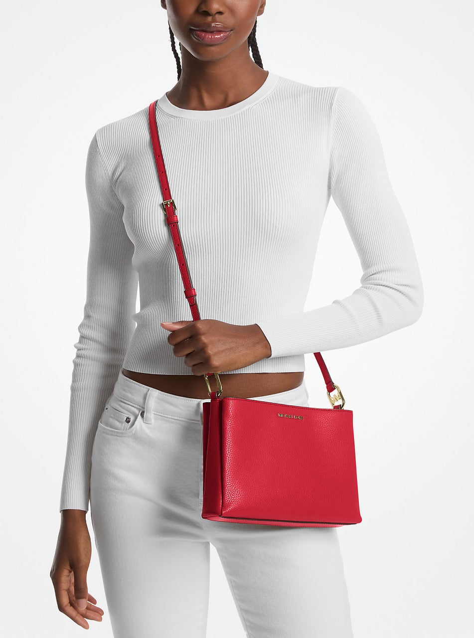 Michael Kors Medium Trisha Triple Compartment Crossbody in Bright Red (35H1G9TC8L)