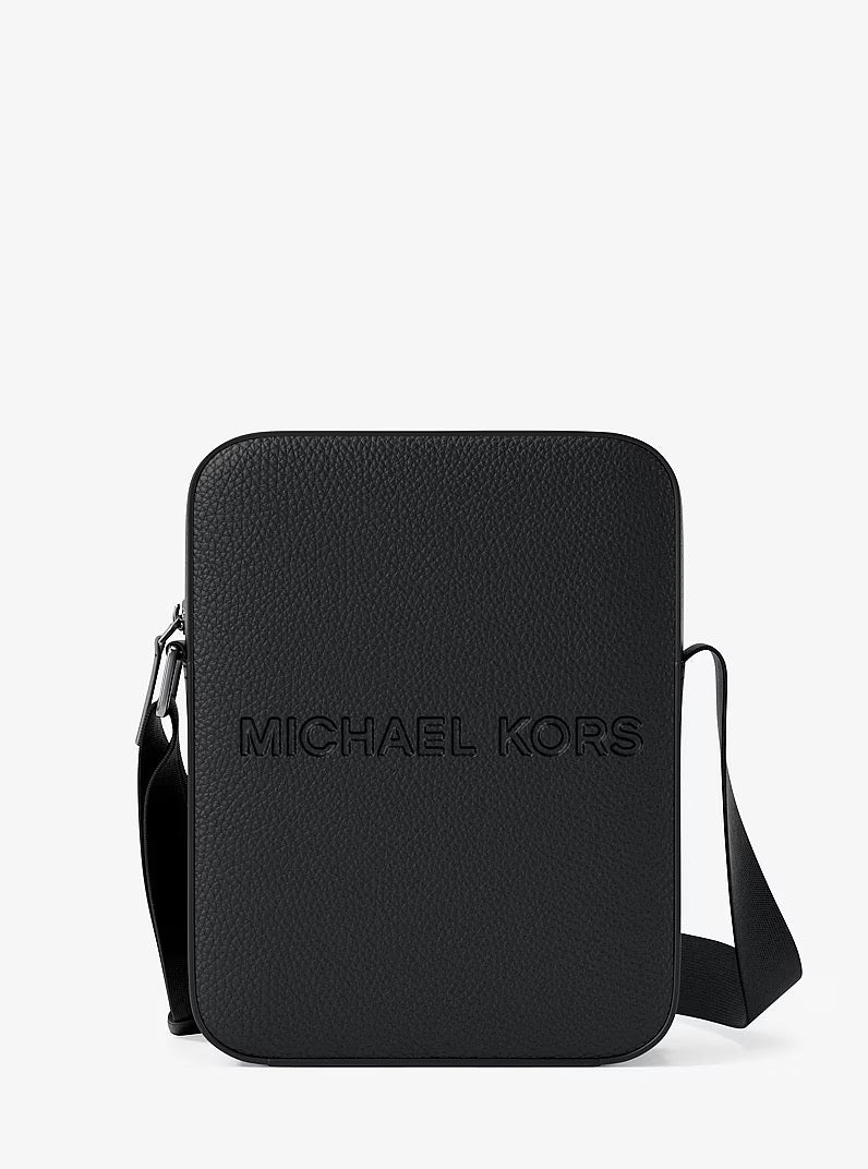 [INCOMING ETA 30 DAYS] Michael Kors Men Cooper Logo Embossed Pebbled Leather Messenger Bag in Black (37S5LCOL2L)