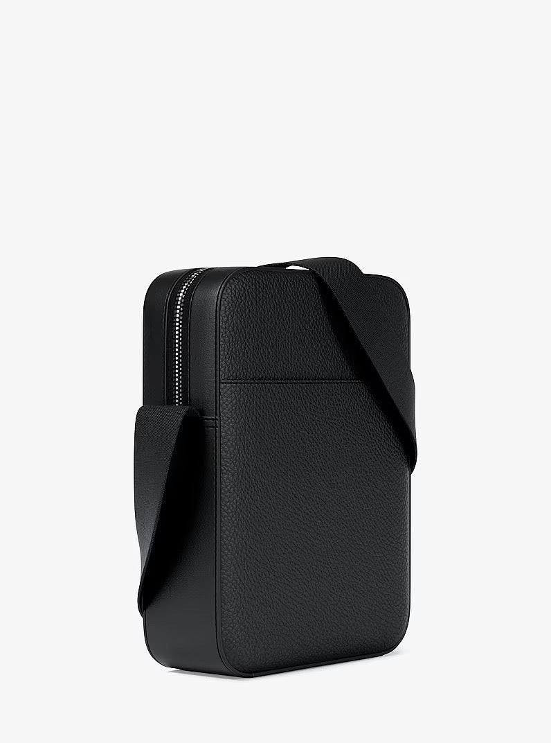 [INCOMING ETA 30 DAYS] Michael Kors Men Cooper Logo Embossed Pebbled Leather Messenger Bag in Black (37S5LCOL2L)
