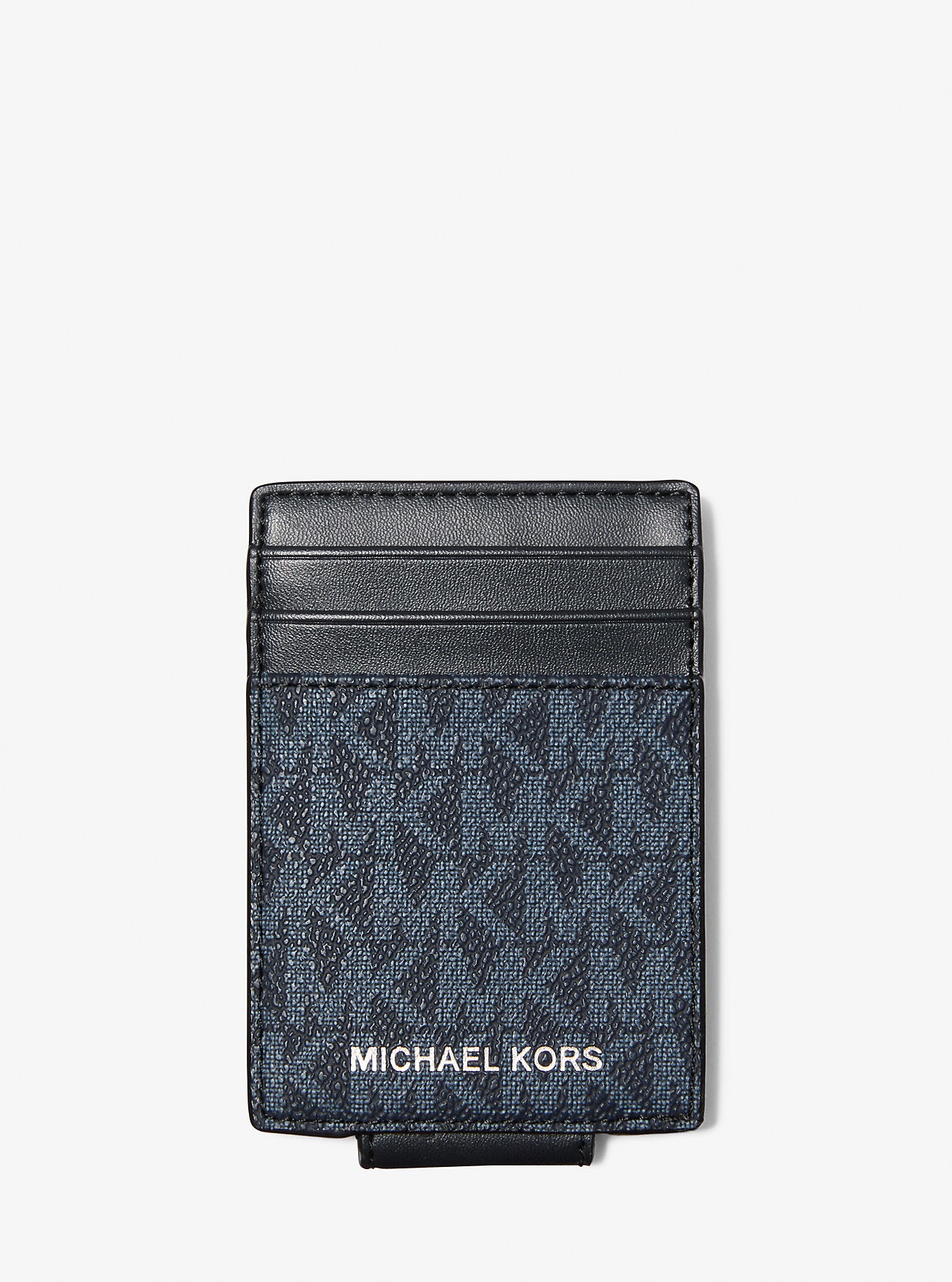 [READY STOCK MY] Michael Kors Men Cooper Signature Logo Money Clip Card Case in Admiral/Pale Blue (36F4LCOD1B)