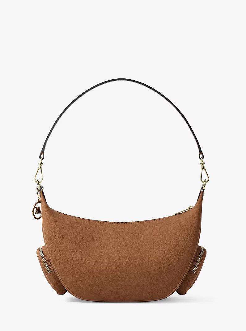 [INCOMING ETA 30 DAYS] Michael Kors Merritt Medium Suede Convertible Shoulder Bag in Luggage (35S6G0WS8S)
