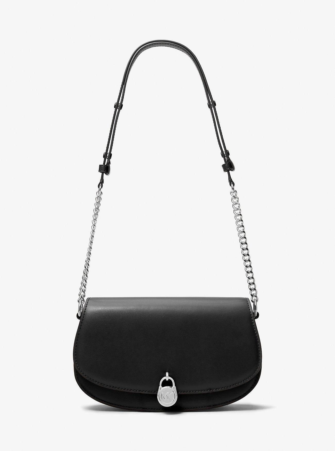 [INCOMING ETA 30 DAYS] Michael Kors Mila Medium Leather Messenger Bag in Black (SHW)(35T5SIMM8L)