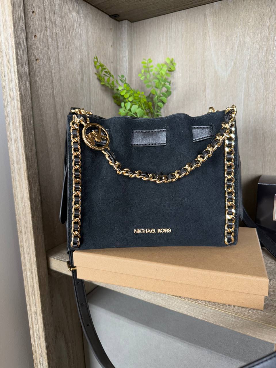 Michael Kors Mina Small Chain Crossbody in Black (35F4G4MC1S)