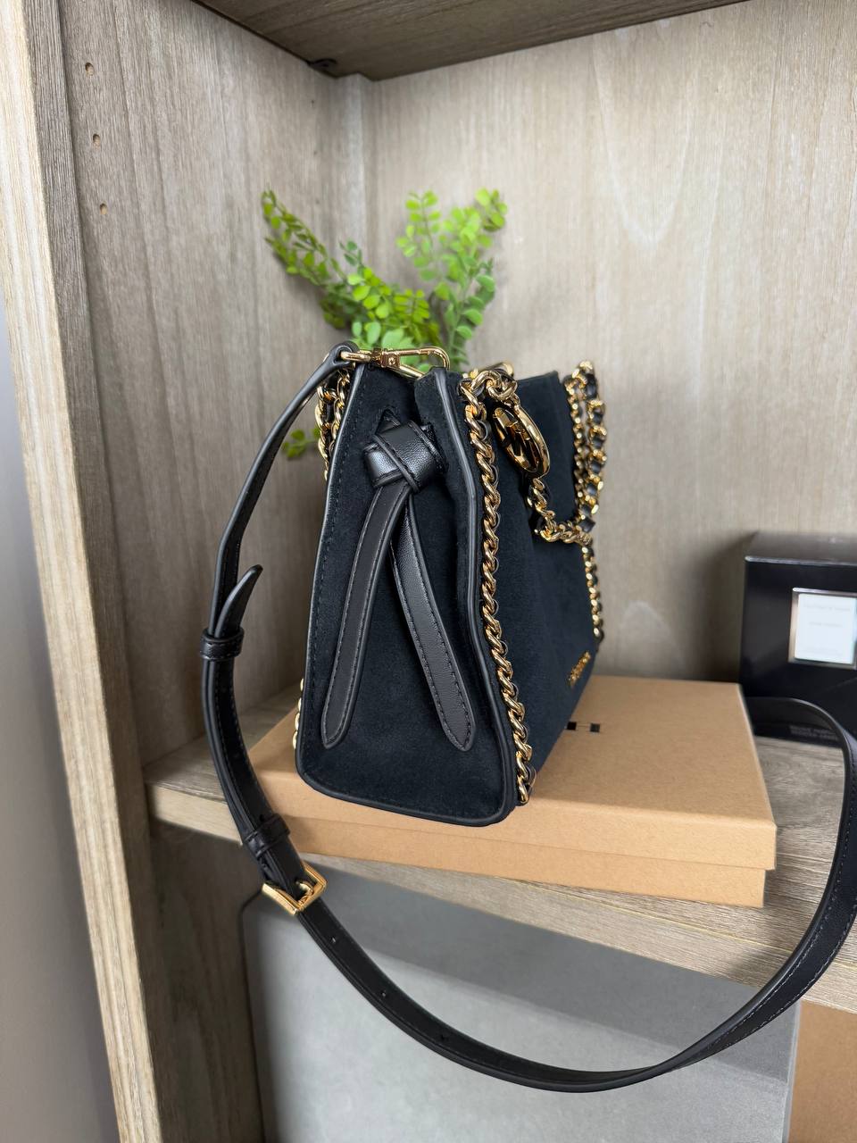 Michael Kors Mina Small Chain Crossbody in Black (35F4G4MC1S)