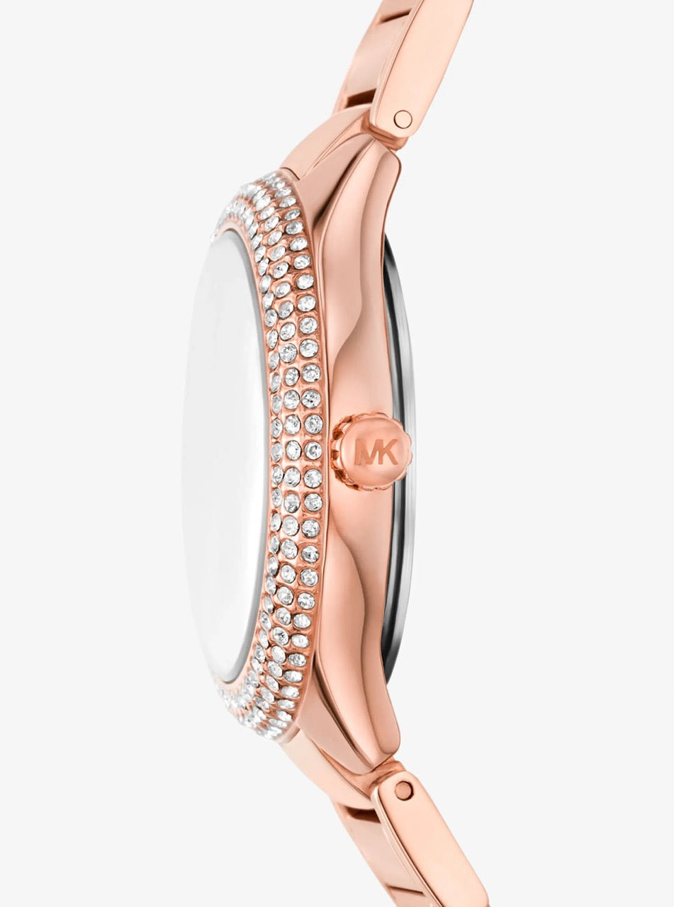 [WEB EXCLUSIVE][INCOMING ETA 30 DAYS] Michael Kors Mini Sylvia Pavé Rose Gold-Tone Watch and Bracelet Gift Set Rose Gold (MKO9018SET)