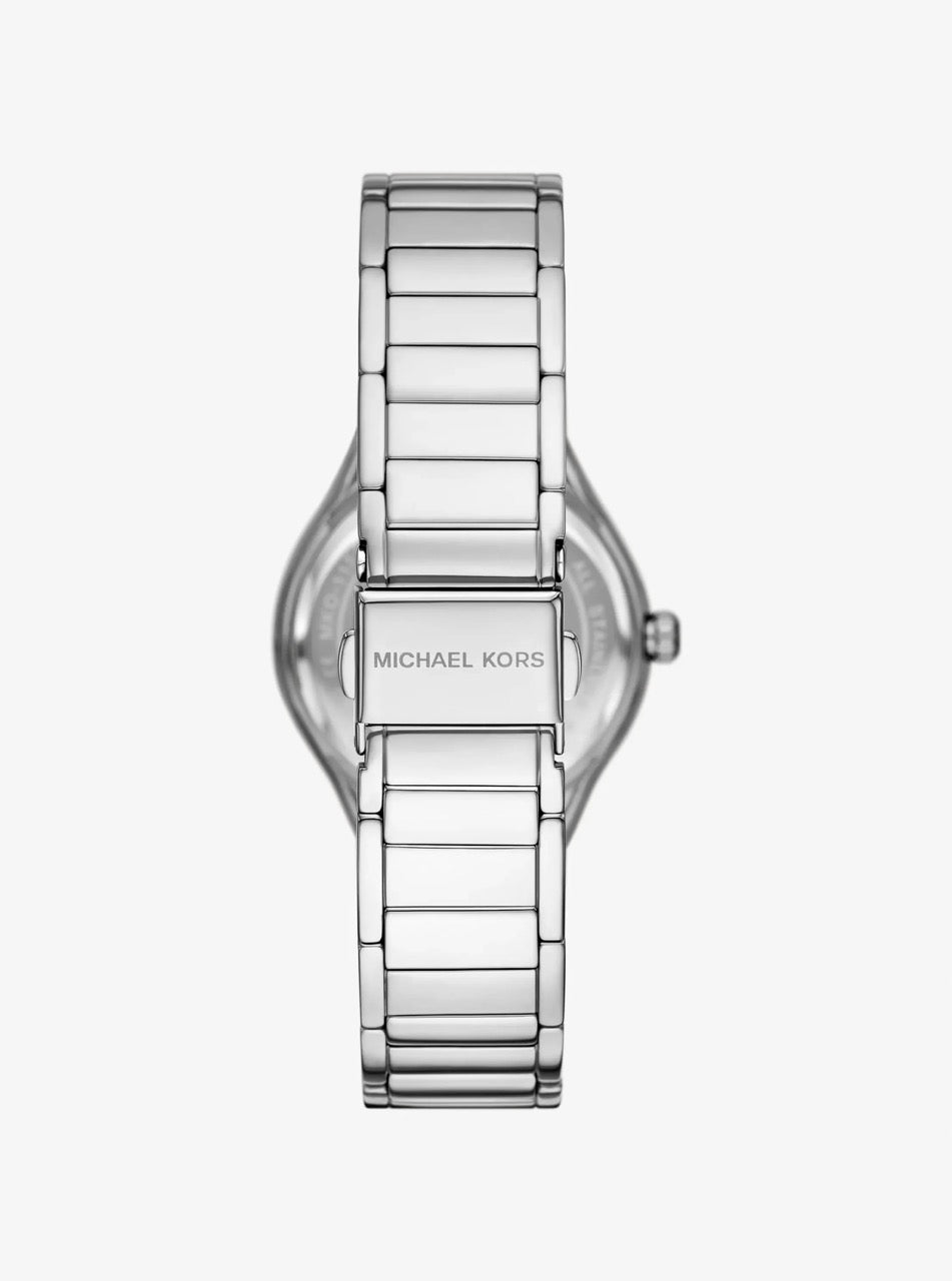 [WEB EXCLUSIVE][INCOMING ETA 30 DAYS] Michael Kors Mini Sylvia watch and bracelet gift set with silver-tone inlays Silver (MKO9019SET)