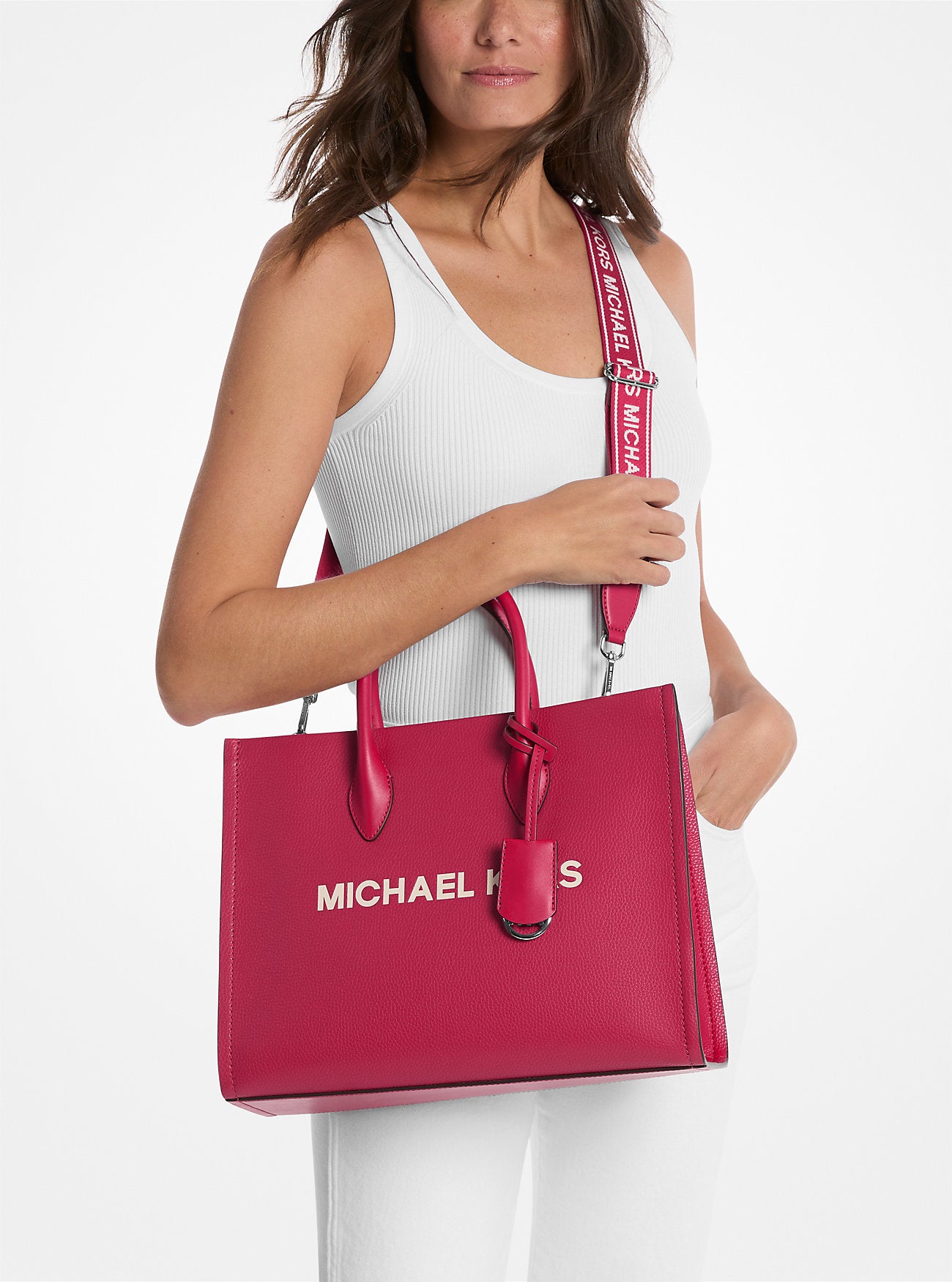 [READY STOCK MY] Michael Kors Mirella East West Medium Tote in Dk Raspberry (35T5S7ZT2L)