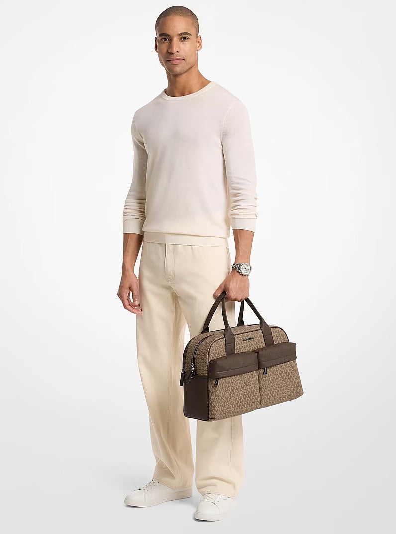 [INCOMING ETA 30 DAYS] Michael Kors Men Pacey Medium Signature Logo Bowling Bag in Camel (37S6LPAL6B)
