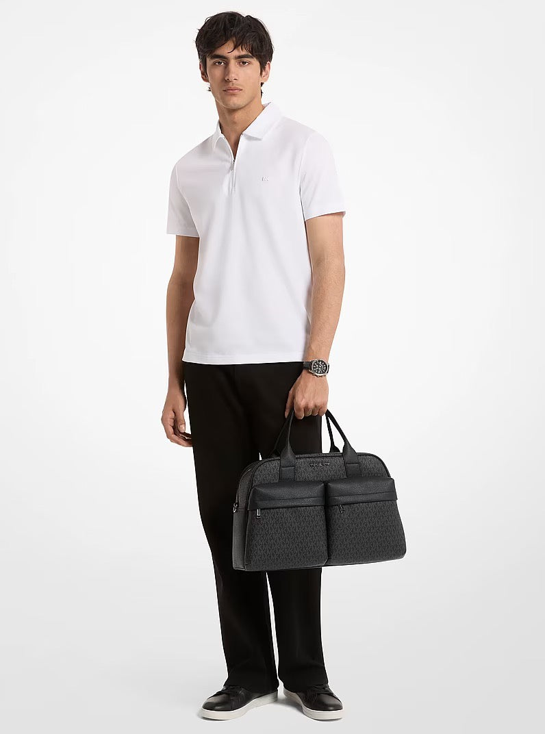[INCOMING ETA 30 DAYS] Michael Kors Men Pacey Medium Signature Logo Bowling Bag in Signature Black (37S6LPAL6B)