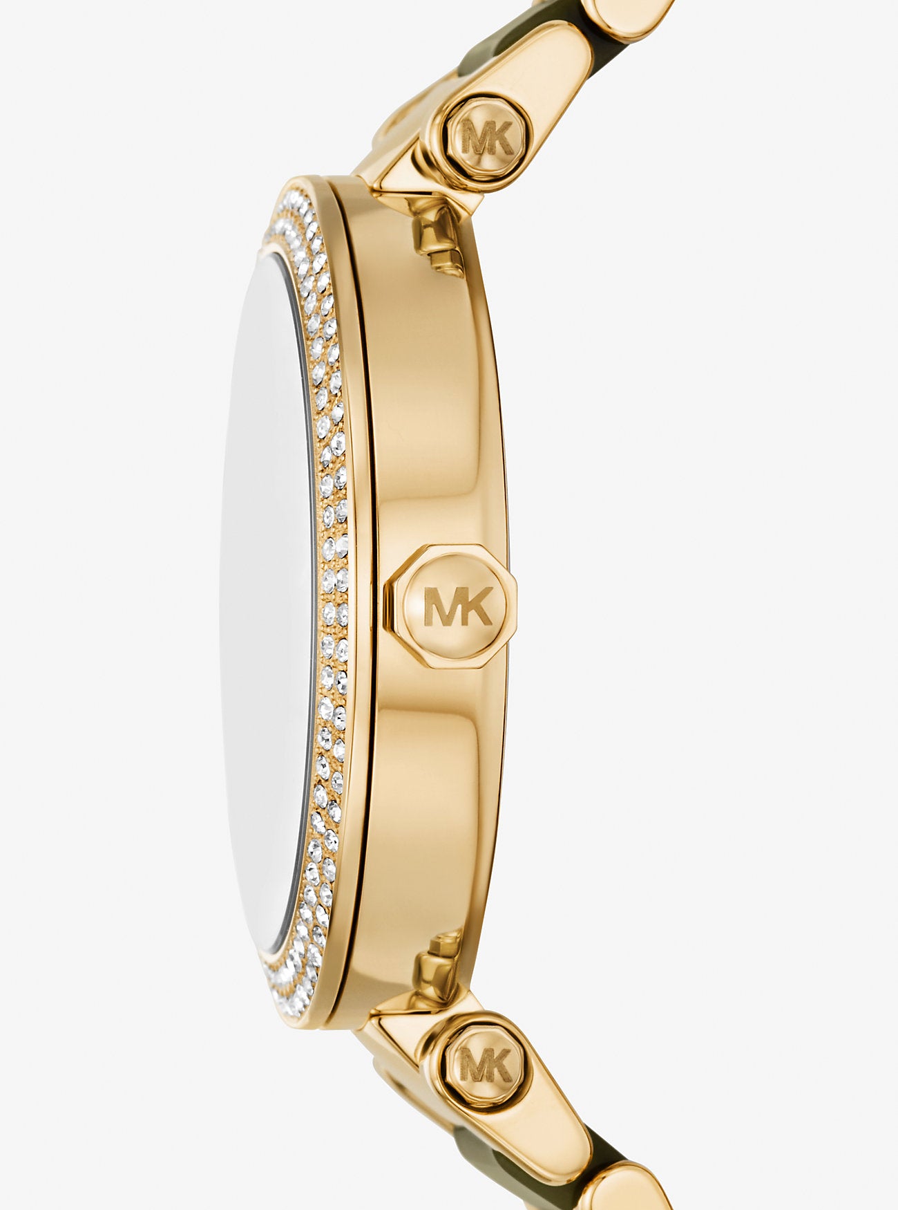 [READY STOCK MY] Michael Kors Parker Pavé Gold-Tone Acetate Watch in Thyme (MKO1200)