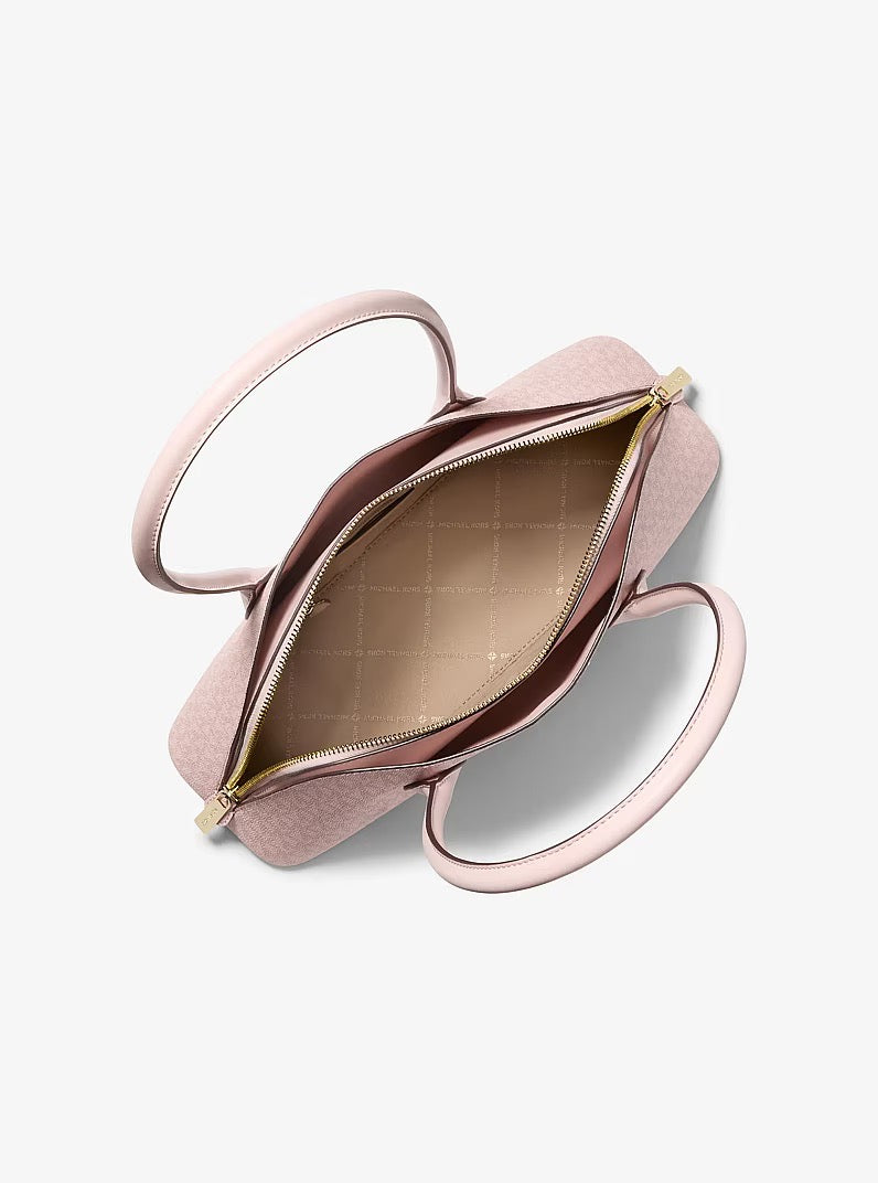 [INCOMING ETA 30 DAYS] Michael Kors Petra Medium Shoulder Bag With Logo in Signature Dusty Roseo (35S6G2PS8O)