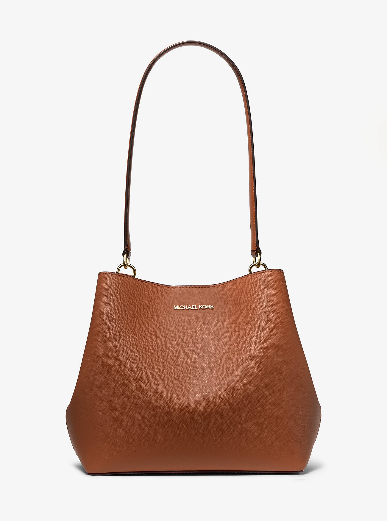 [READY STOCK MY] Michael Kors Pratt Medium Bucket Shoulder Bag in Luggage (35S4G3FS2I)