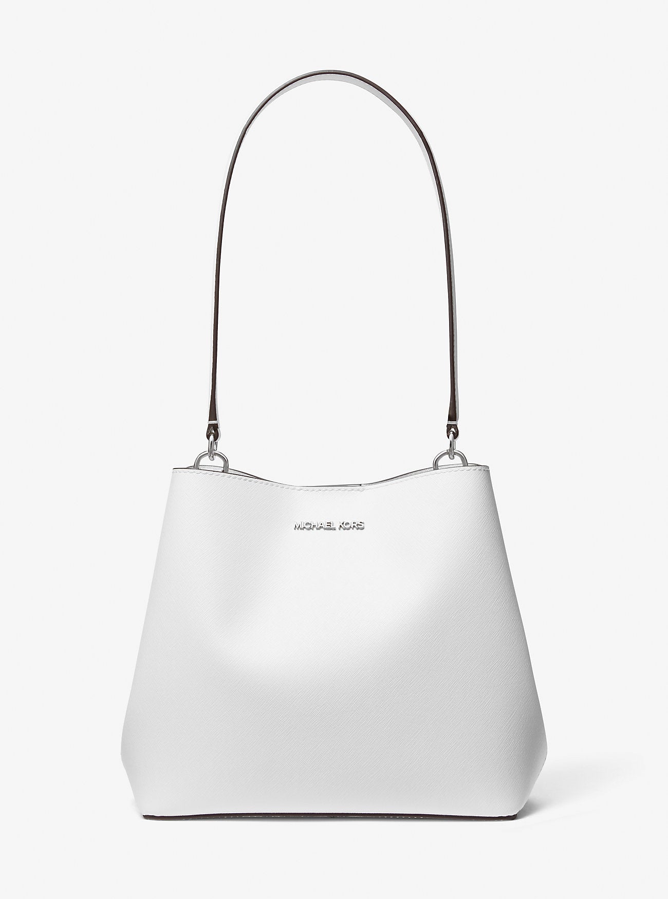 [READY STOCK MY] Michael Kors Pratt Medium Shoulder Bag in Optic White (35S4S3FS2I)