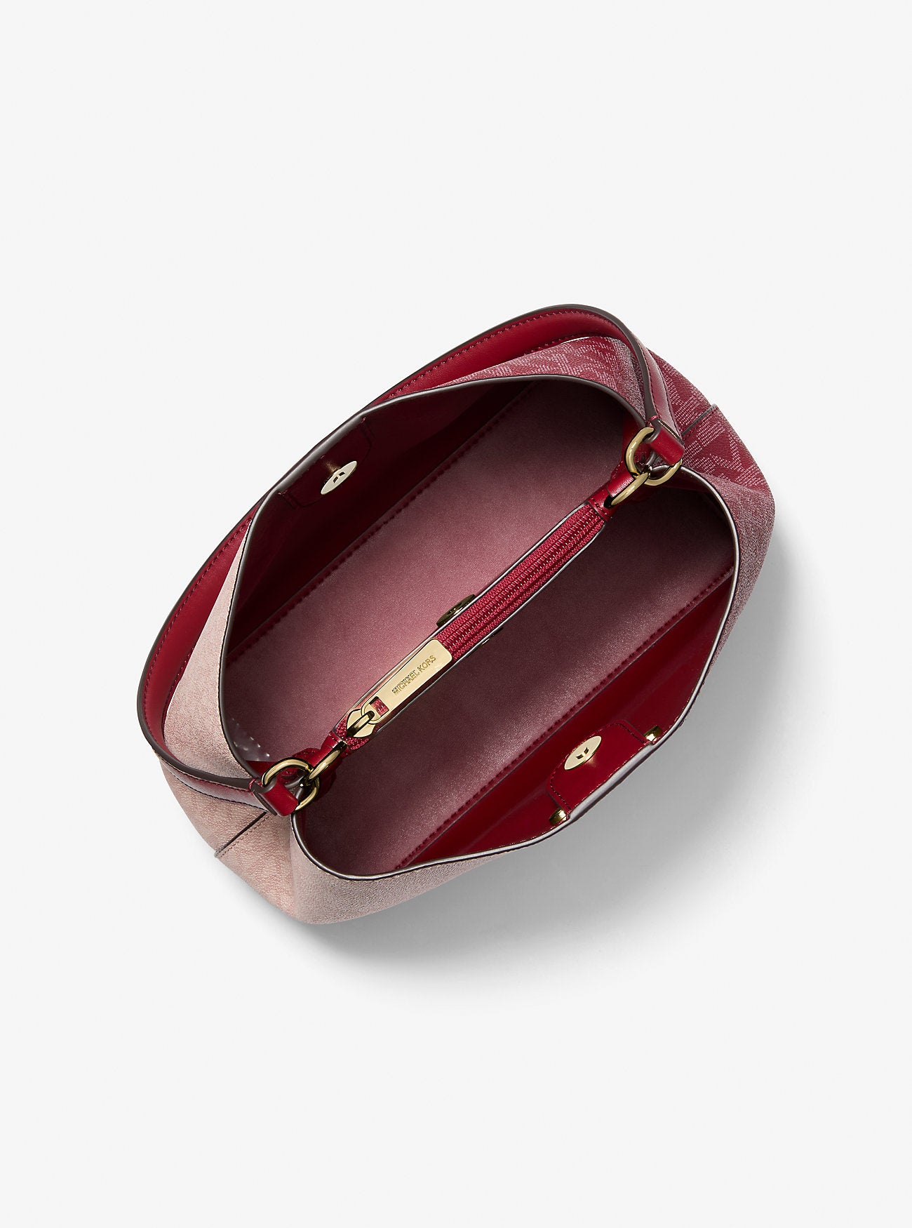 [INCOMING ETA 30 DAYS] Michael Kors Pratt Medium Two-Tone Signature Logo Shoulder Bag in Cherry Multi (35F5G3FS6V)