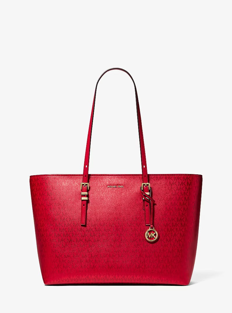 [READY STOCK MY] Michael Kors Quinn Large East West TZ Tote in Crimson (30F5GQNT9R)