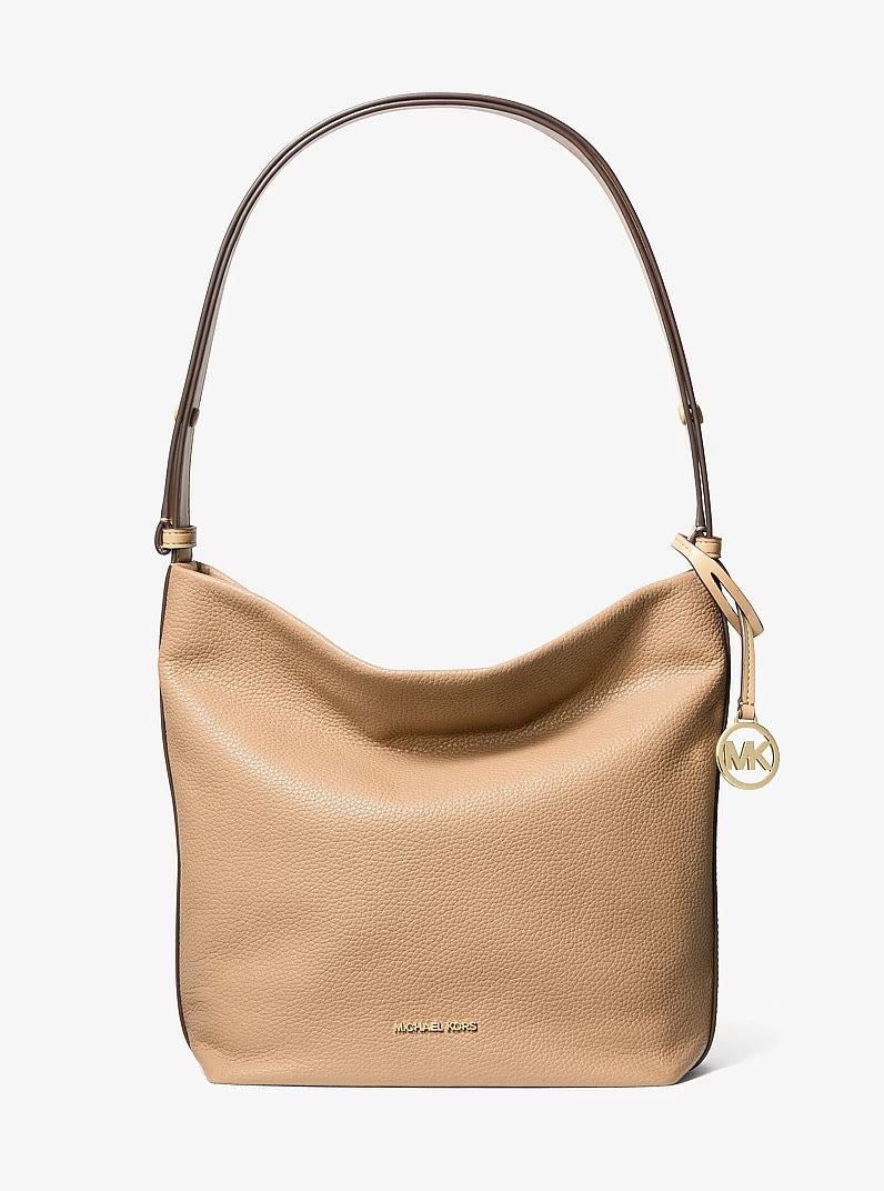 [INCOMING ETA 30 DAYS] Michael Kors Roey Medium Pebbled Leather Bucket Messenger Bag in Camel (35F6G7RM8L)