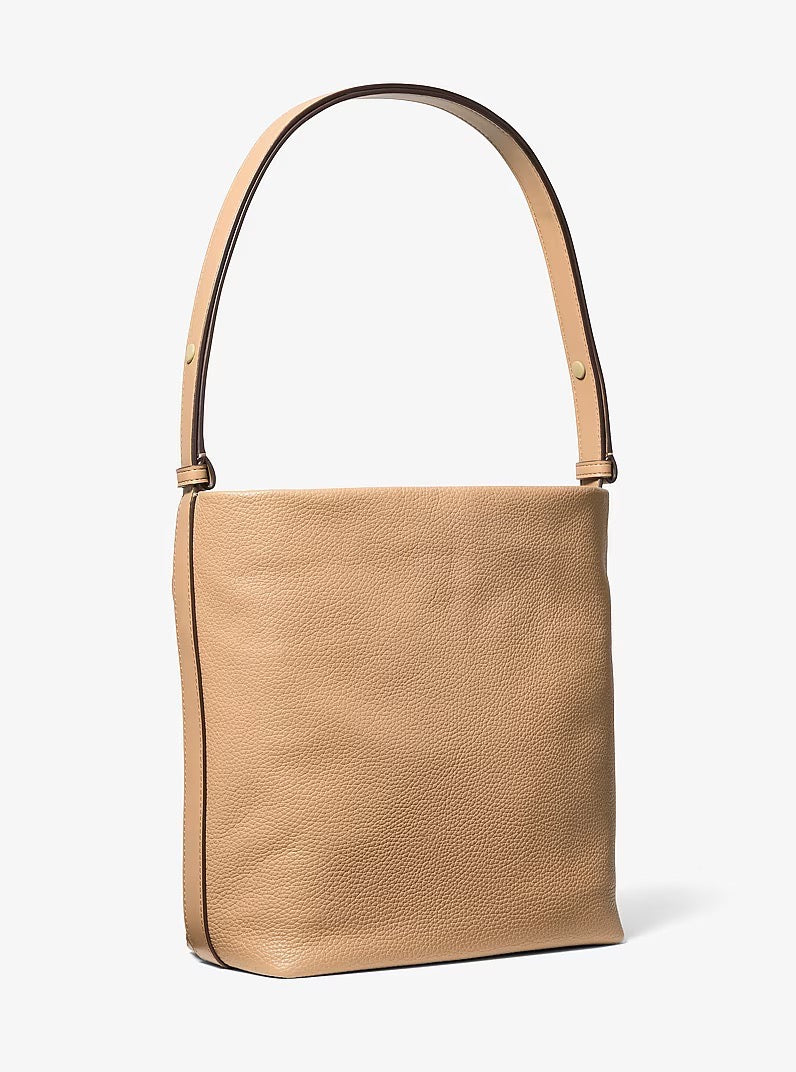 [INCOMING ETA 30 DAYS] Michael Kors Roey Medium Pebbled Leather Bucket Messenger Bag in Camel (35F6G7RM8L)