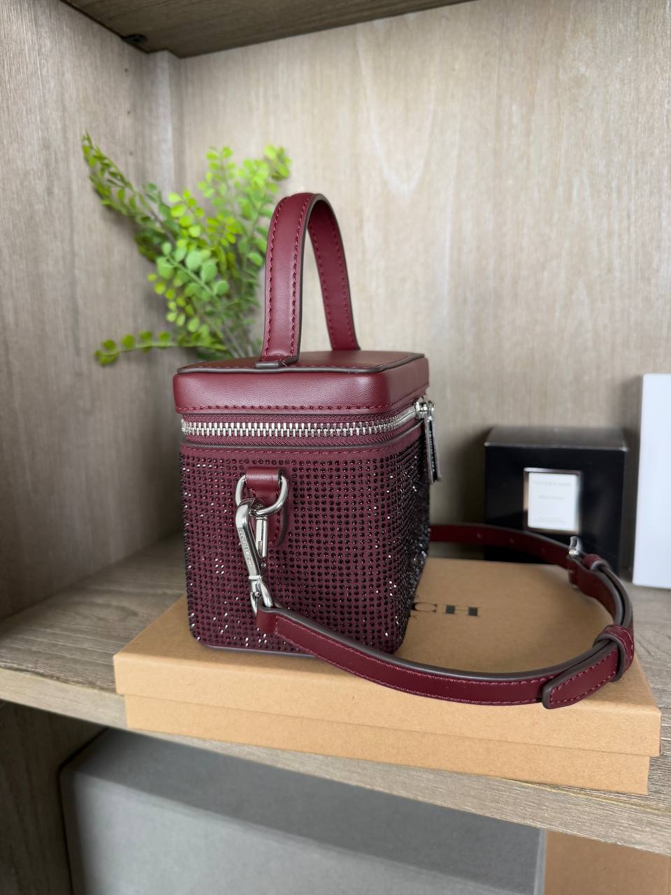 [INCOMING ETA 30 DAYS] Michael Kors Sandrine Small Box Crossbody in Oxblood (35F4SD2C1S)