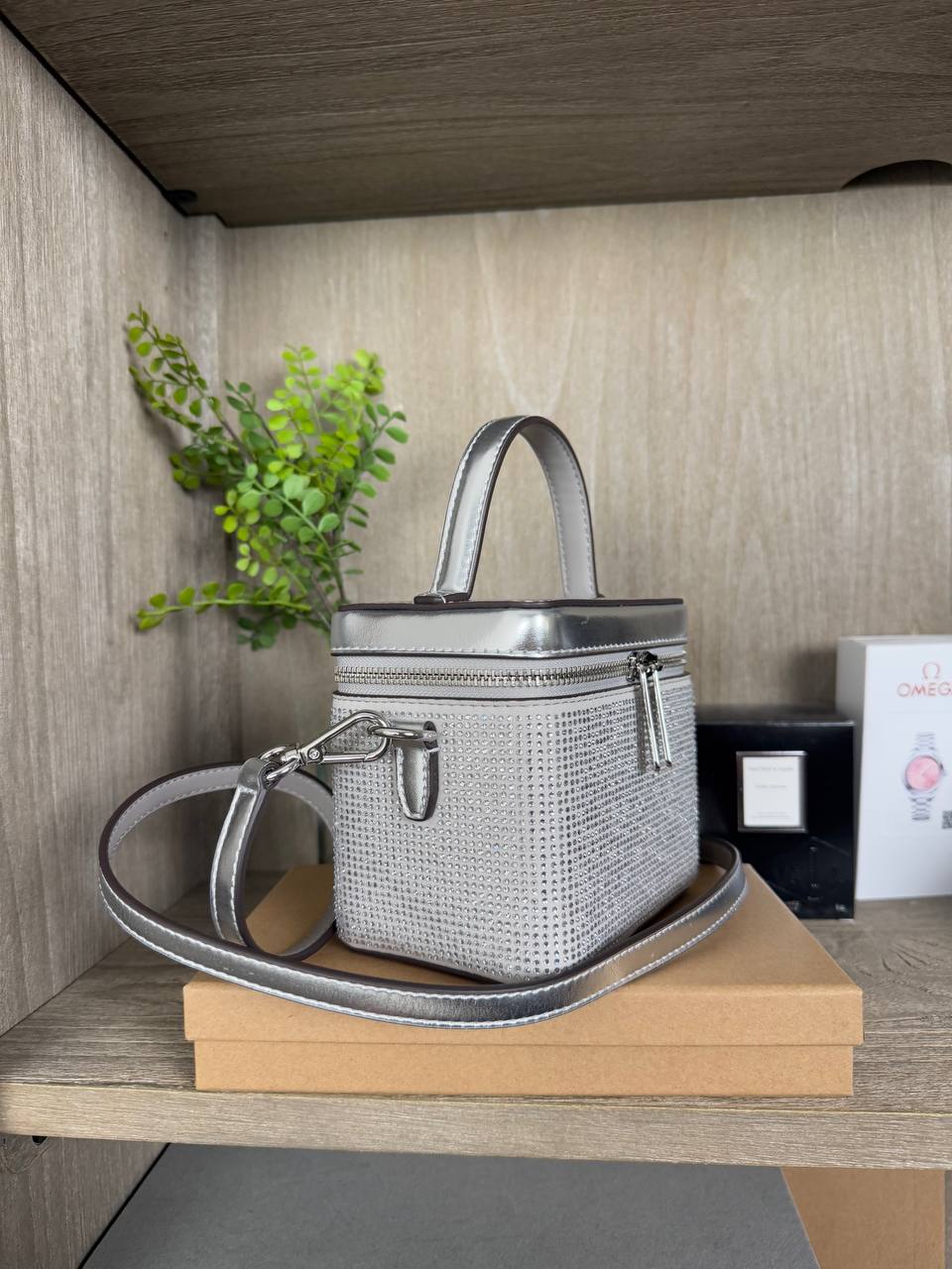 [INCOMING ETA 30 DAYS] Michael Kors Sandrine Small Box Crossbody in Silver (35F4SD2C5S)