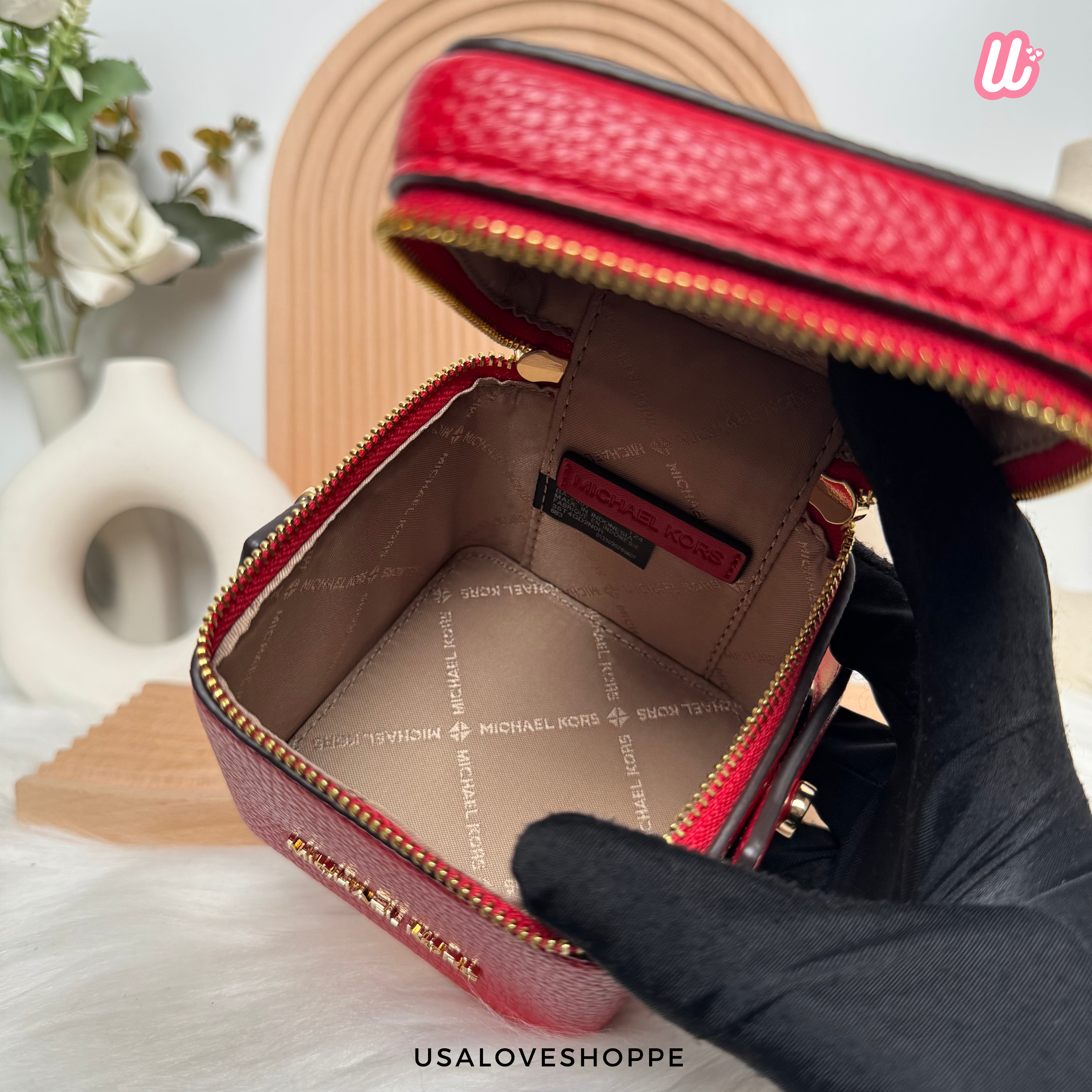 [READY STOCK MY] Michael Kors Sandrine XS Box Bag in Bright Red (35T4GD2N0R)